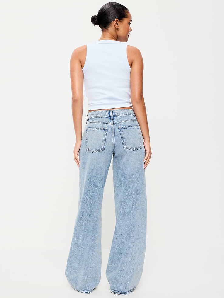Image number 3 showing, Low-Rise Baggy Wide-Leg Jeans