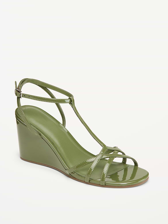 T-Strap Wedge Sandals for Women