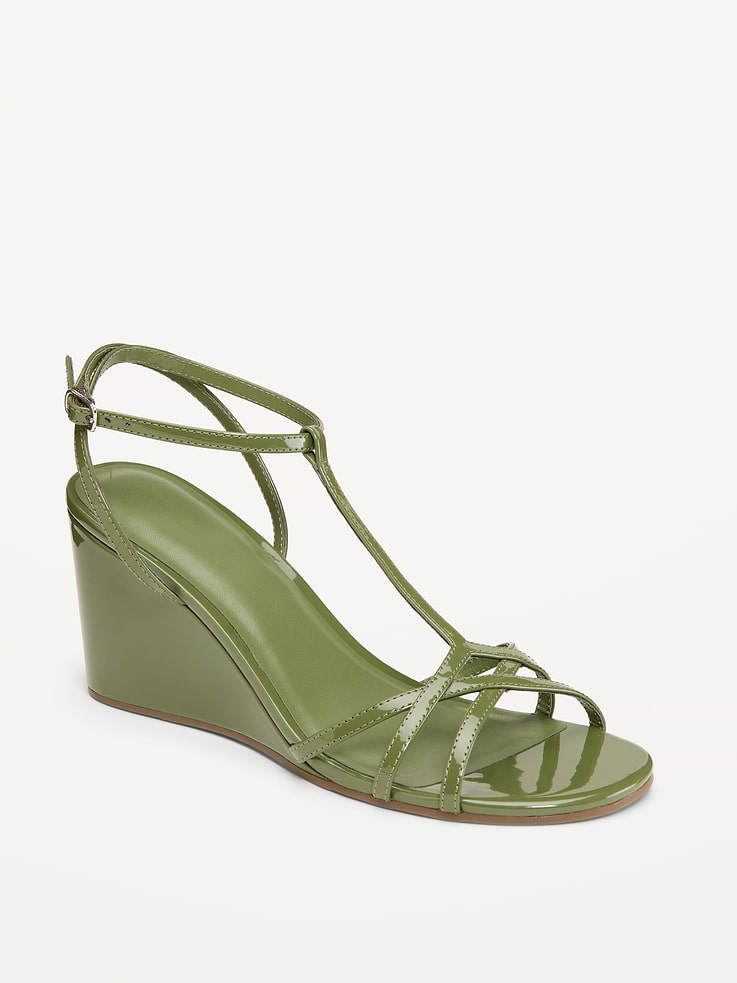 Image number 1 showing, T-Strap Wedge Sandals for Women