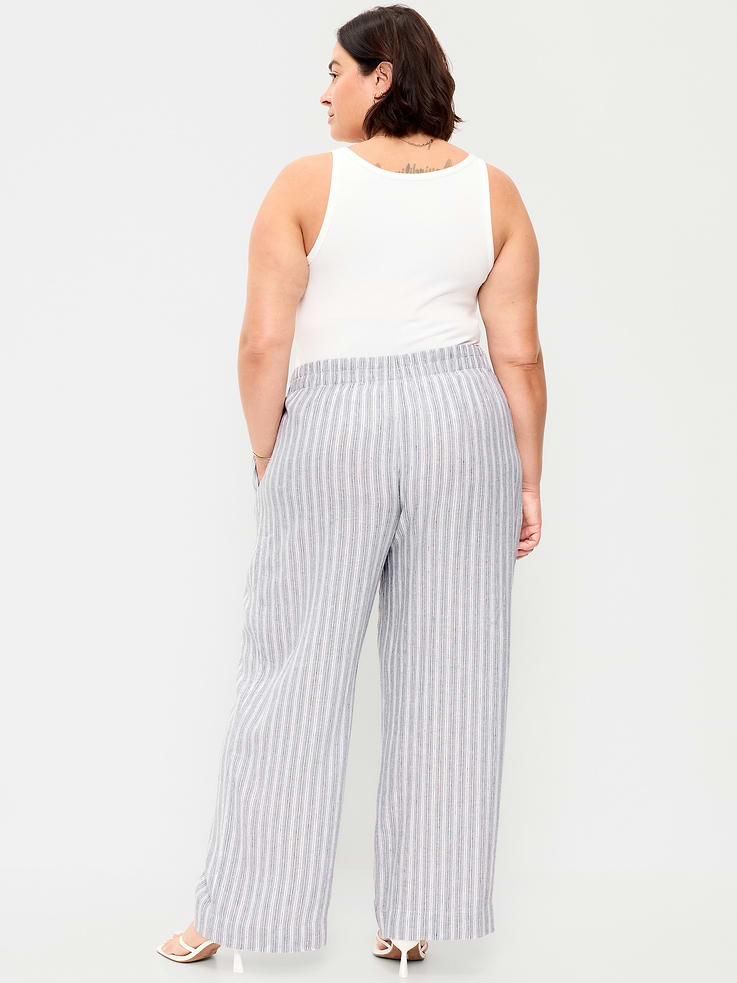 Image number 10 showing, High-Waisted Linen-Blend Super Wide-Leg Pants