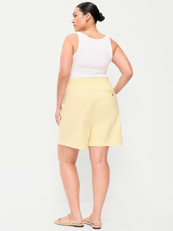 Short chino authentique à taille haute, entrejambe de 4 cm