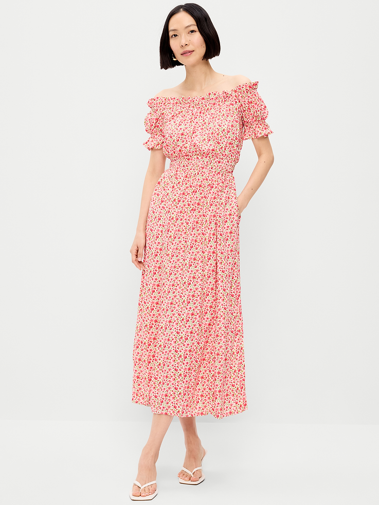 Image number 1 showing, Off-The-Shoulder Boho Maxi Dress