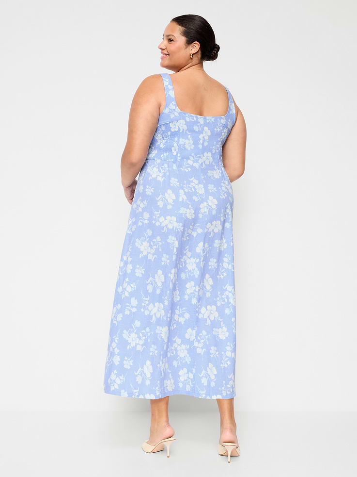 Image number 9 showing, Fit & Flare Sleeveless Linen-Blend Midi Dress