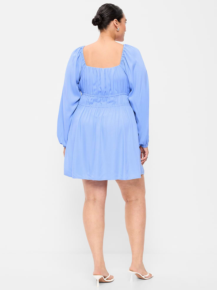 Image number 9 showing, Long-Sleeve Square-Neck Mini Dress