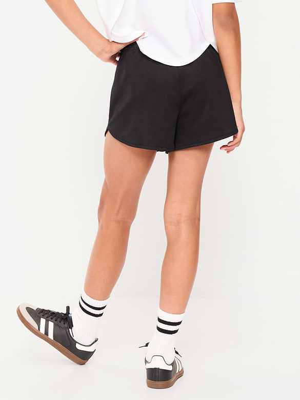 High-Waisted Mesh Dolphin-Hem Shorts for Girls