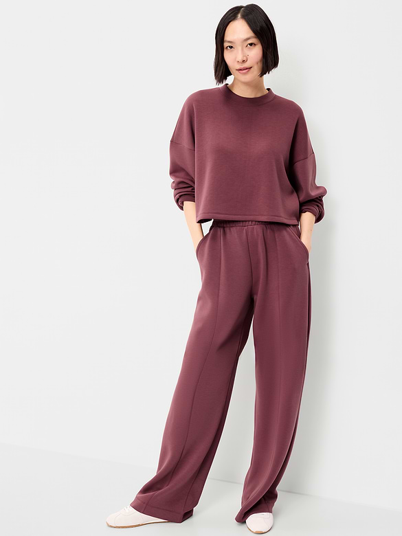 Bounce Fleece Crew-Neck Cropped Sweatshirt