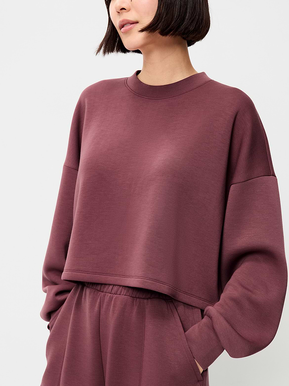 Bounce Fleece Crew-Neck Cropped Sweatshirt