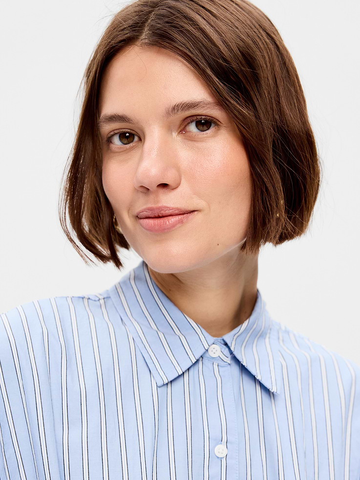 Image number 5 showing, Pintuck-Waist Midi Shirt Dress