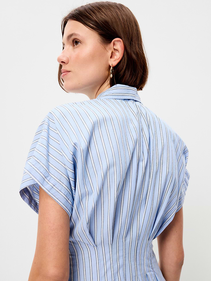 Image number 6 showing, Pintuck-Waist Midi Shirt Dress