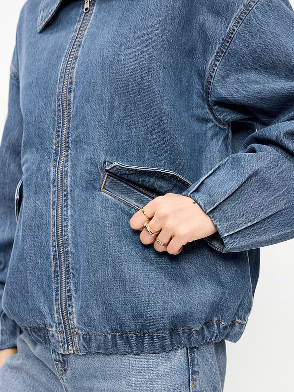 Full-Zip Harrington Jean Jacket