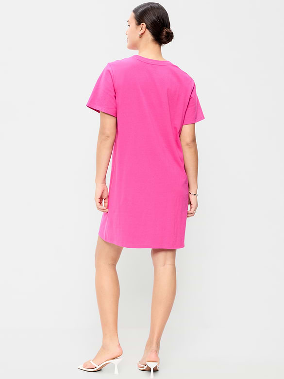 Vintage Crew-Neck Mini T-Shirt Dress