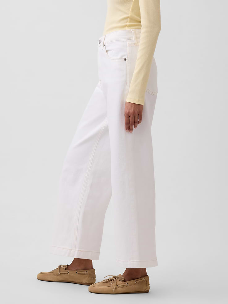 Image number 3 showing, High Rise Stride Wide-Leg Ankle Jeans