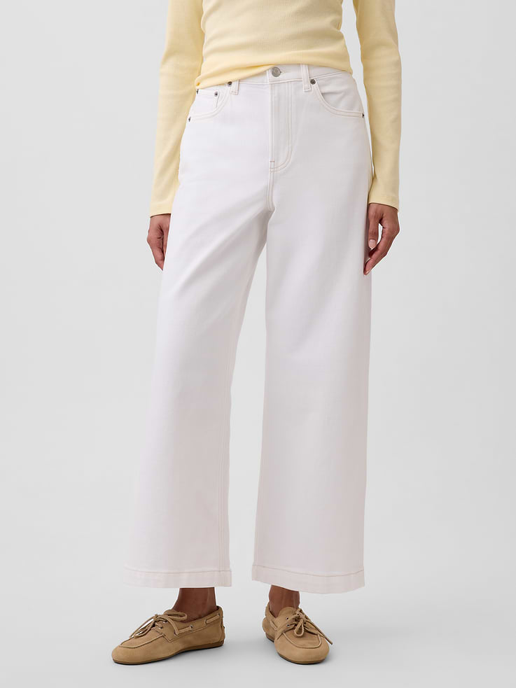 Image number 2 showing, High Rise Stride Wide-Leg Ankle Jeans