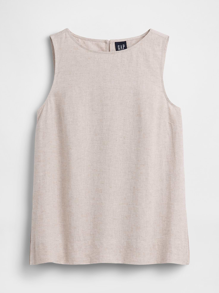 Image number 6 showing, Linen-Blend Shell Tank Top