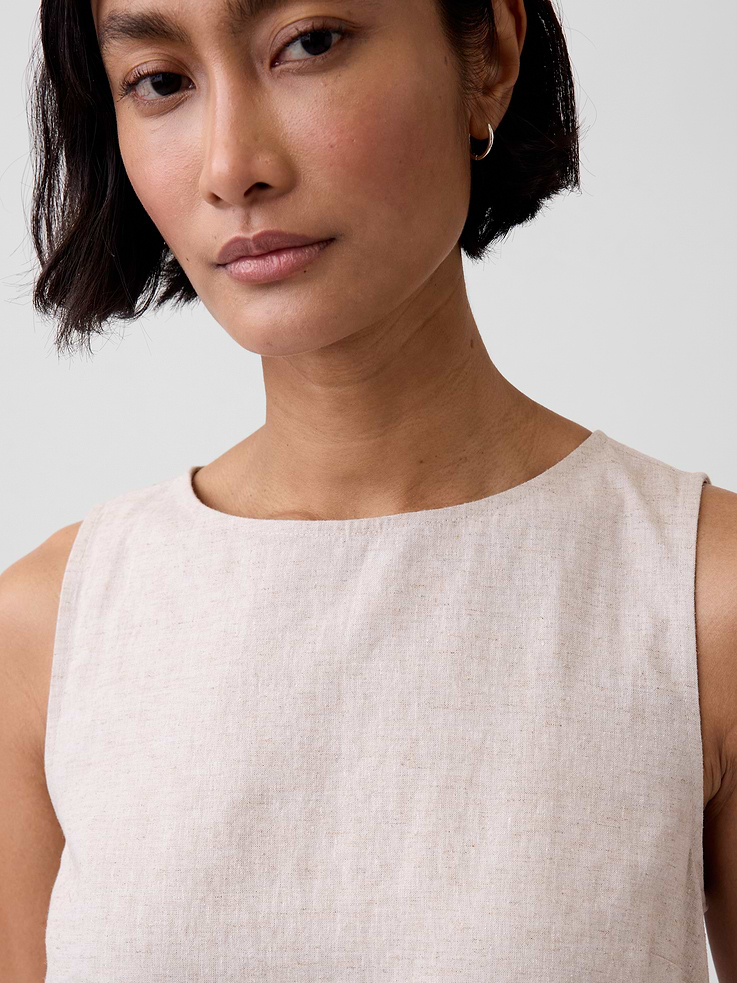 Image number 4 showing, Linen-Blend Shell Tank Top