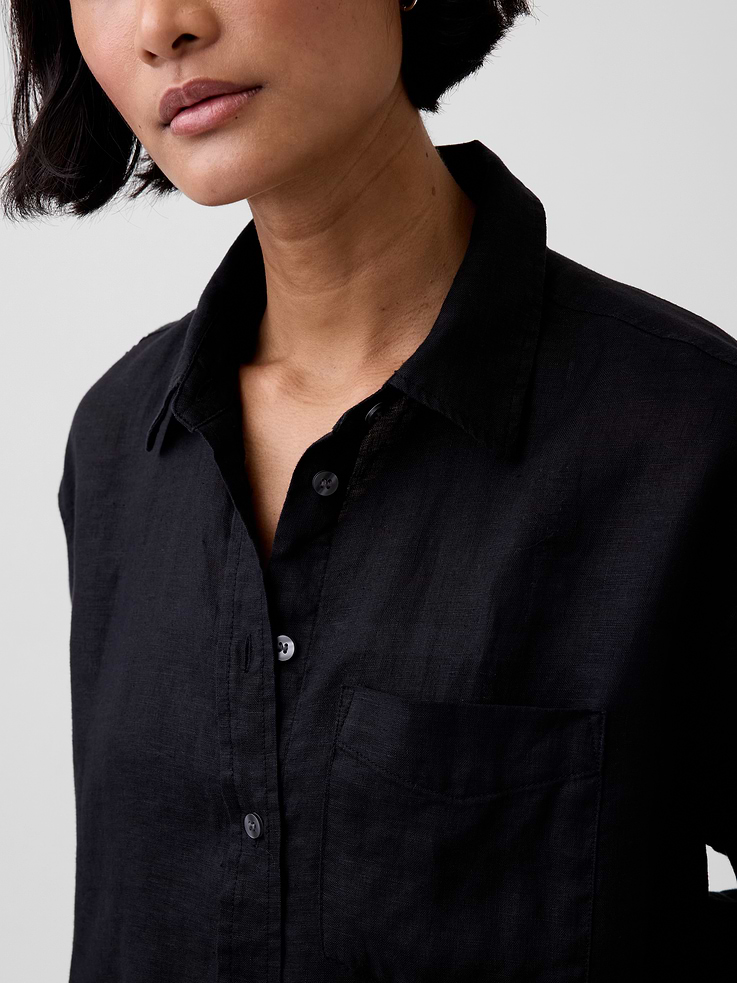 Image number 4 showing, 100% Linen Oversized Shirt