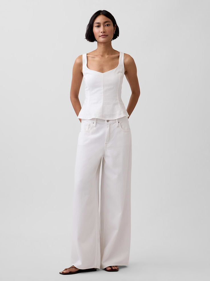 Image number 2 showing, Linen-Blend Peplum Top