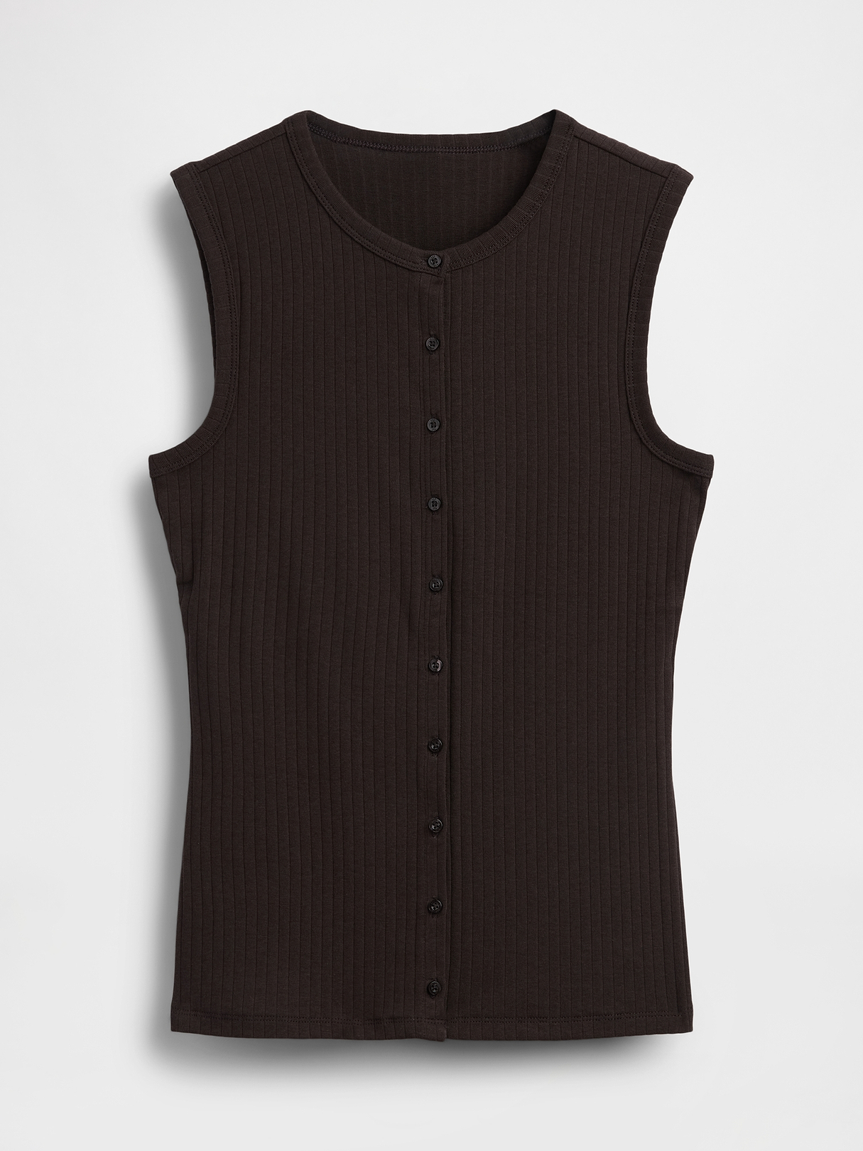 Modern Wide Rib Button-Front Top | Gap