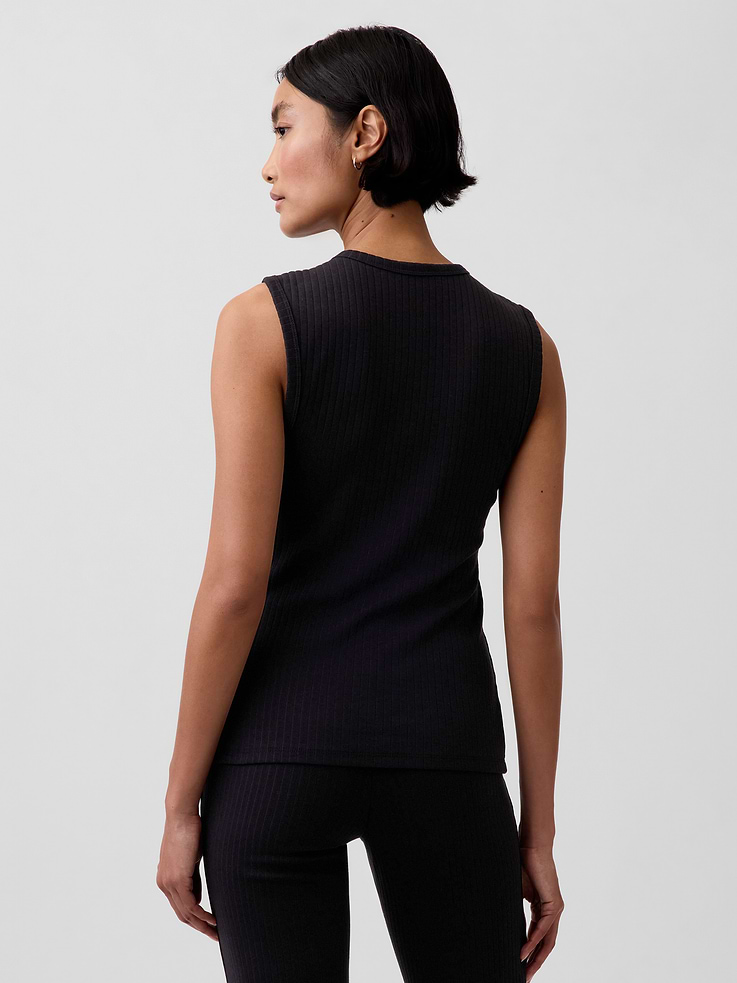 Image number 3 showing, Modern Wide Rib Button-Front Top