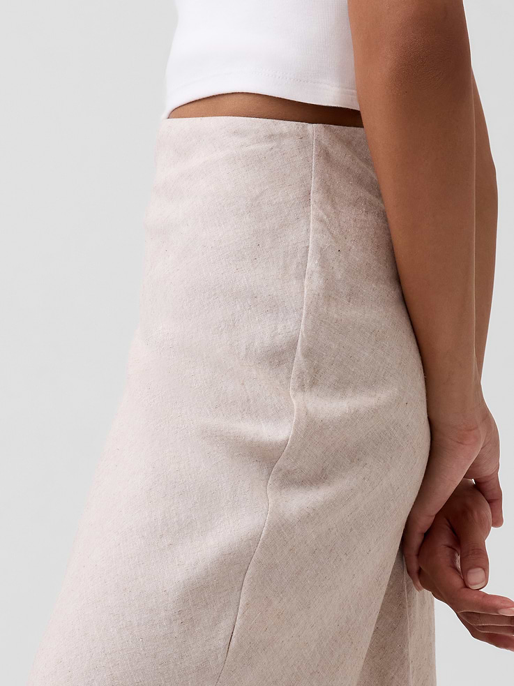 Image number 4 showing, Linen-Blend Maxi Slip Skirt