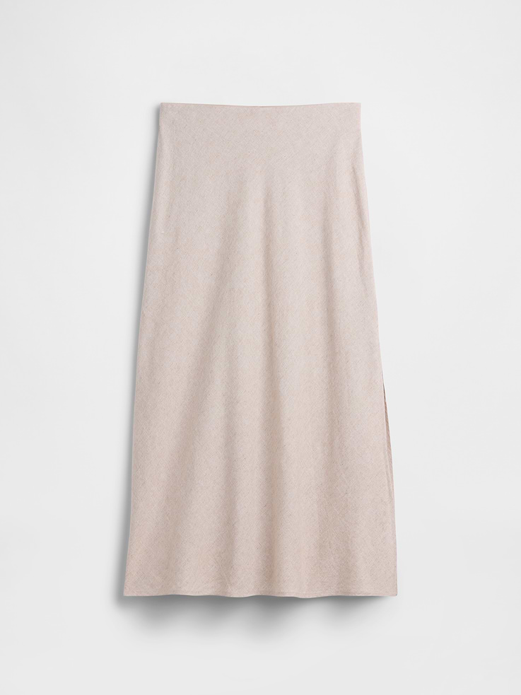 Image number 5 showing, Linen-Blend Maxi Slip Skirt