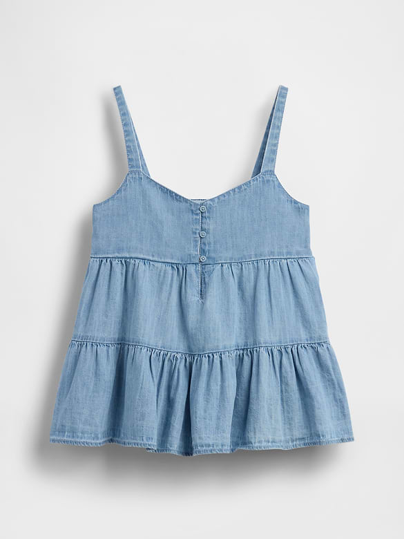 Kids Denim Tiered Tank Top