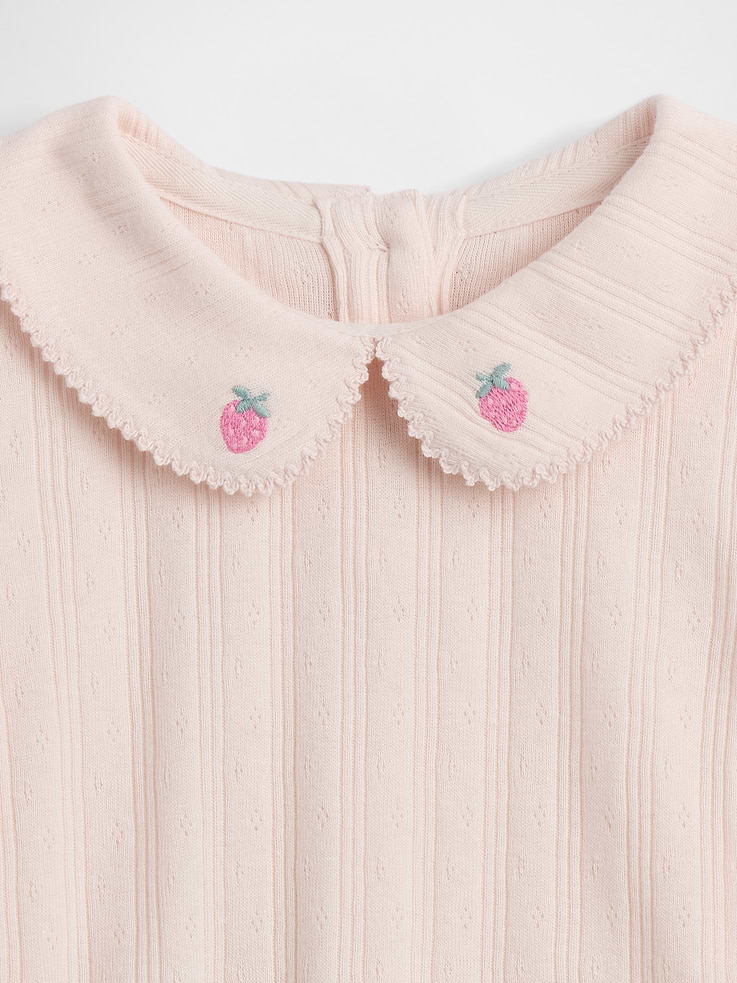 Image number 3 showing, Baby Embroidered Pointelle Outfit Set