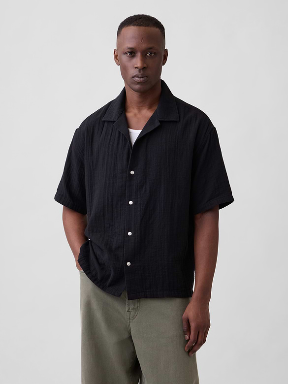 Gauze Vacay Shirt in Boxy Fit