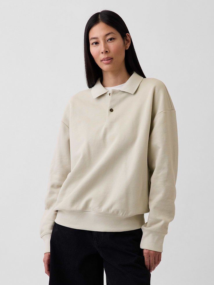 Image number 5 showing, Adult Heavyweight Oversized Polo Sweatshirt