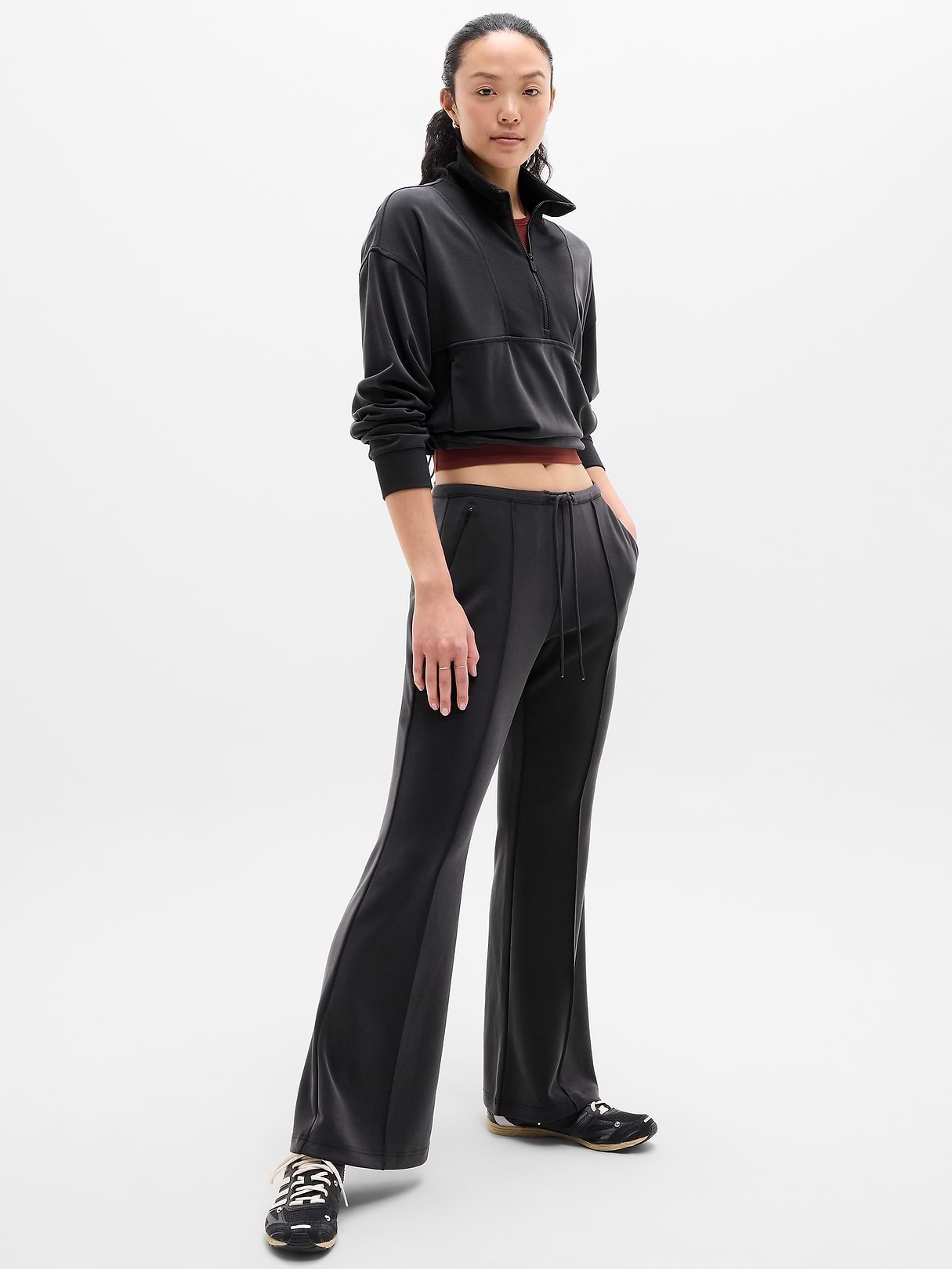 Seasoft Pintuck Mid Rise Flare Pant | Athleta