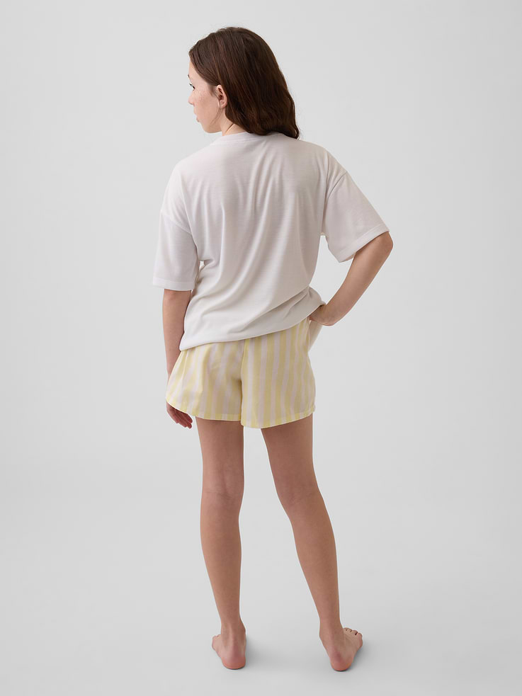Image number 3 showing, Kids Recycled Poplin PJ Boxer Shorts