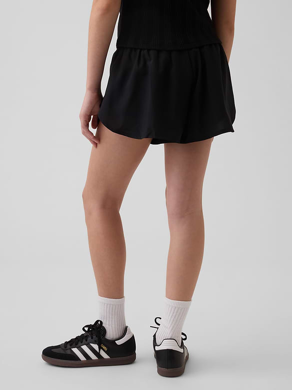 Kids Quick-Dry Butterfly-Hem Run Shorts