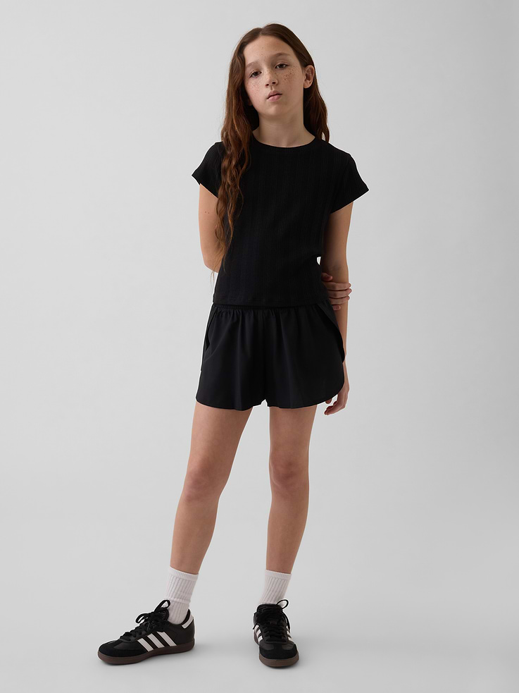 Image number 1 showing, Kids Quick-Dry Butterfly-Hem Run Shorts