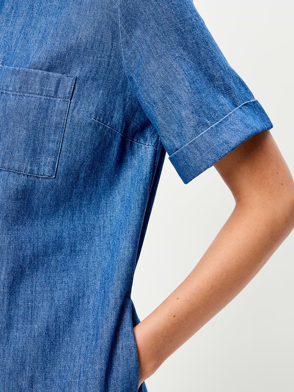 Button-Down Mini Shirt Dress