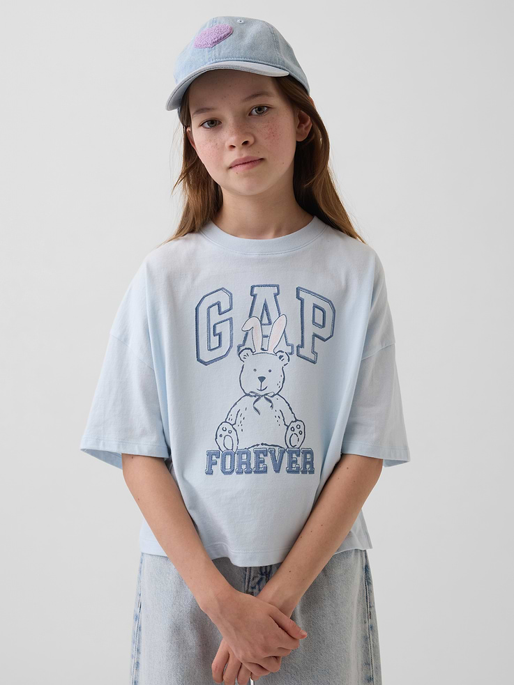 Image number 1 showing, Kids Oversized Graphic Logo T-Shirt