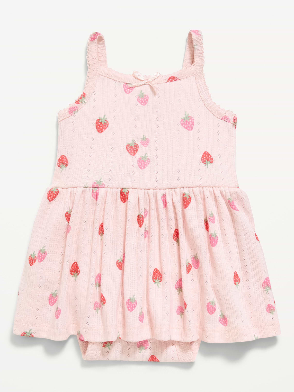 Image number 1 showing, Printed Pointelle-Knit Bodysuit Dress for Baby
