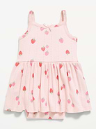 Image number 1 showing, Printed Pointelle-Knit Bodysuit Dress for Baby