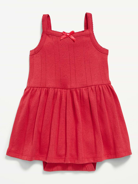 Pointelle-Knit Bodysuit Dress for Baby
