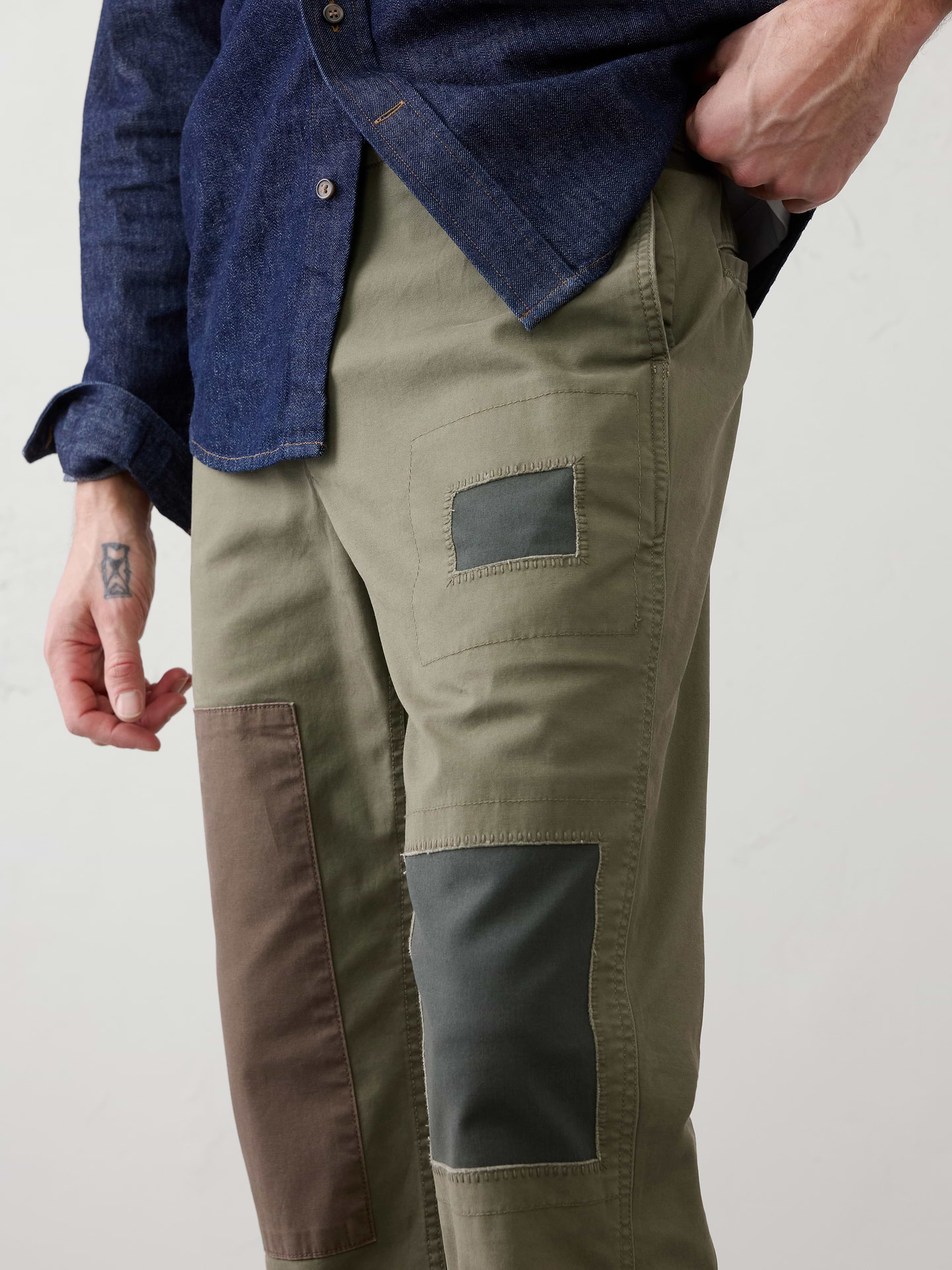 Image number 3 showing, Slim Straight Patchwork Chino