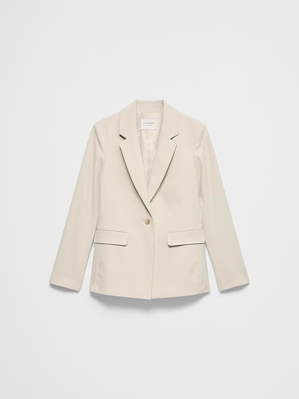 Sculpted Stretch Long Blazer
