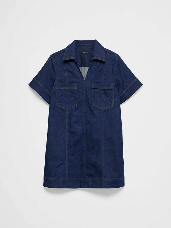 Denim Pocketed Mini Dress