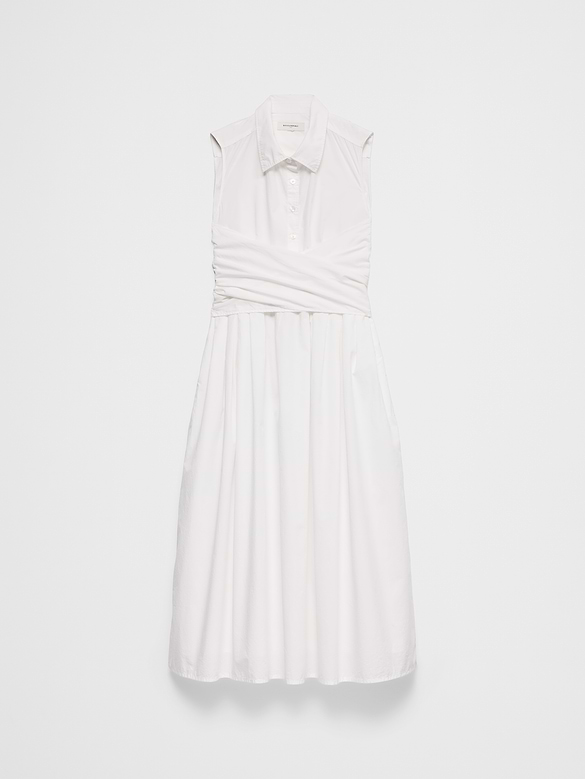 Poplin Wrapped Midi Shirtdress