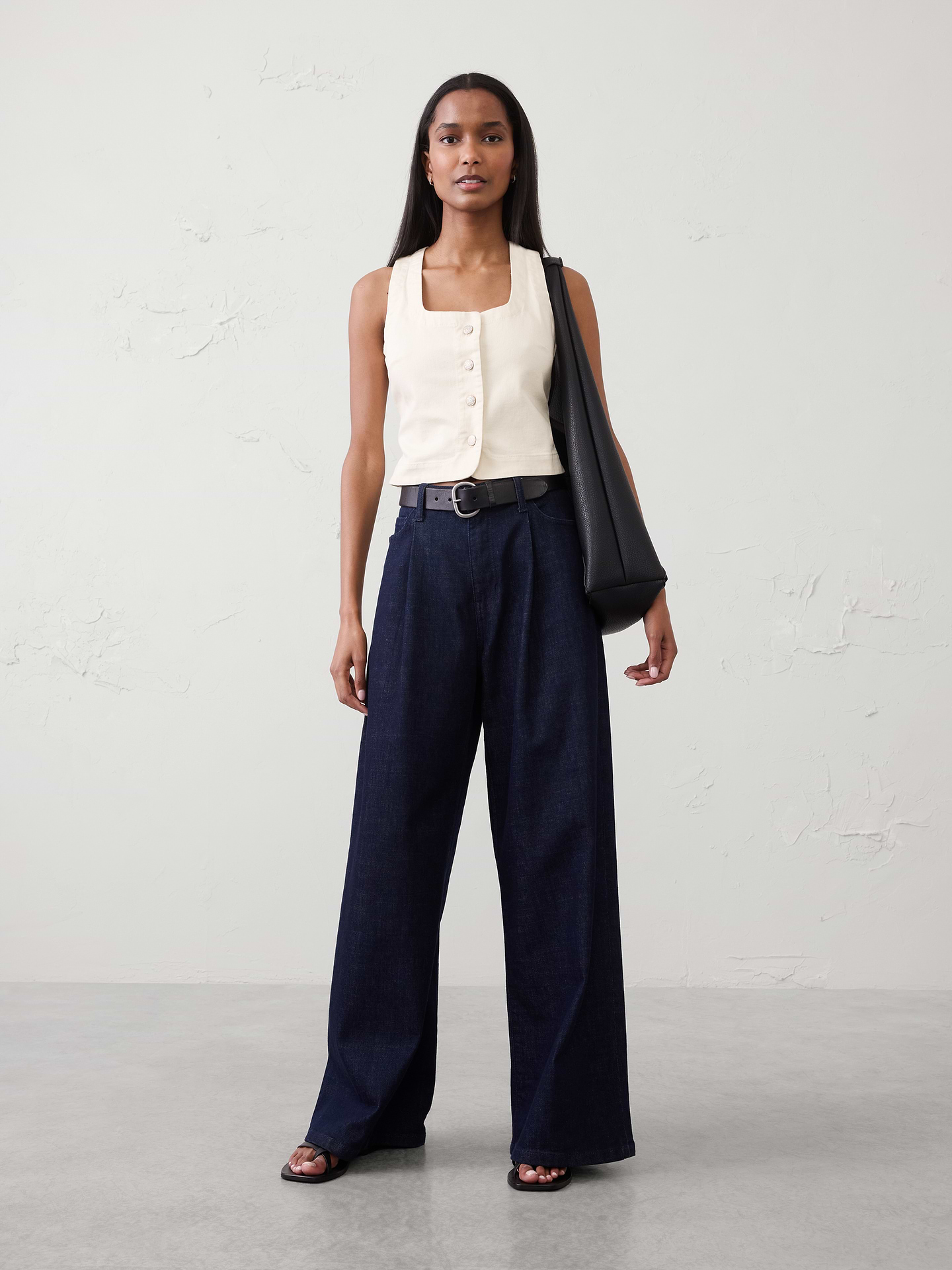 Image number 1 showing, Buttoned Denim Vest