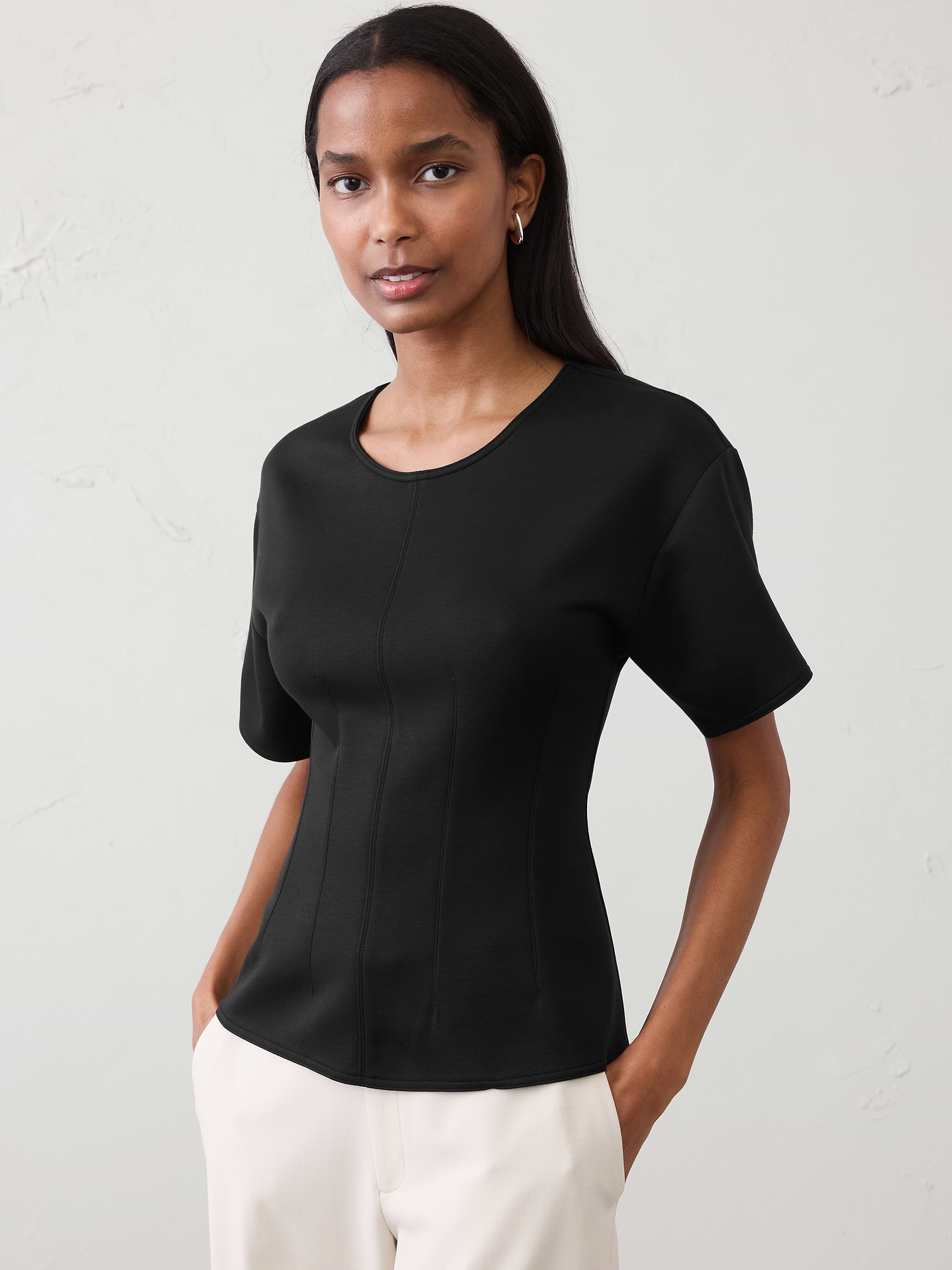 Image number 1 showing, Soft Touch Seamed Top