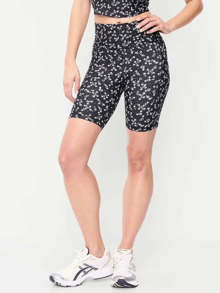Image number 1 showing, High-Waisted PowerSoft Biker Shorts -- 8-inch inseam
