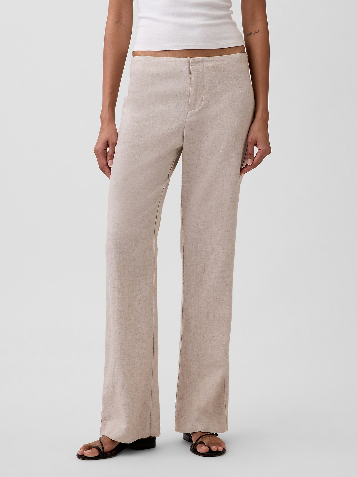 2003's OLD GAP cotton×linen flare slacks Low Rise Linen-Blend Flare Pants | Gap