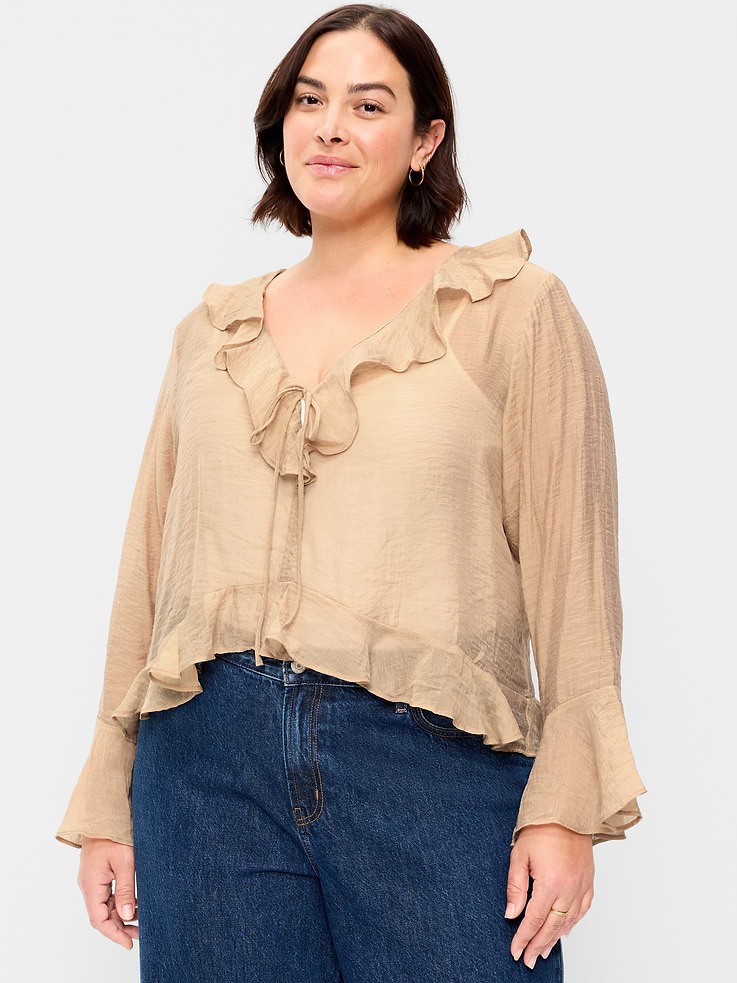 Image number 7 showing, Bell-Sleeve Ruffle Top
