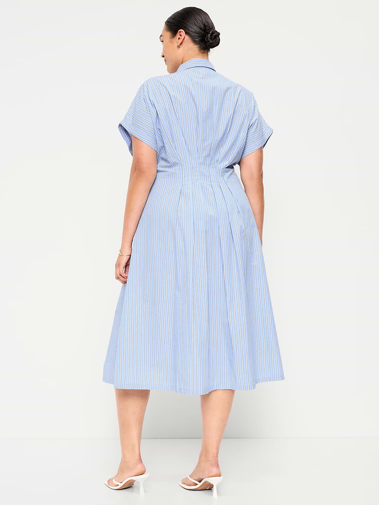 Image number 10 showing, Pintuck-Waist Midi Shirt Dress