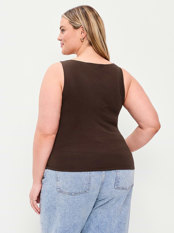 Hug Double-Layer Boat-Neck Top