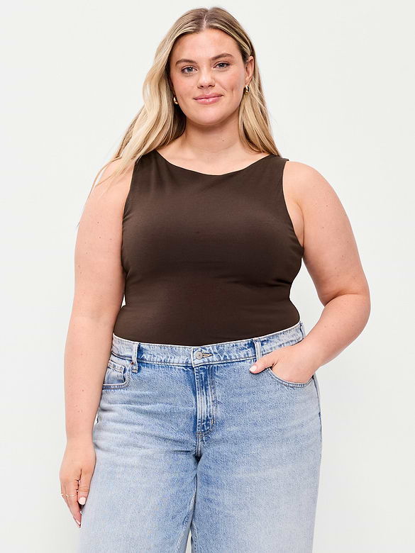 Hug Double-Layer Boat-Neck Top